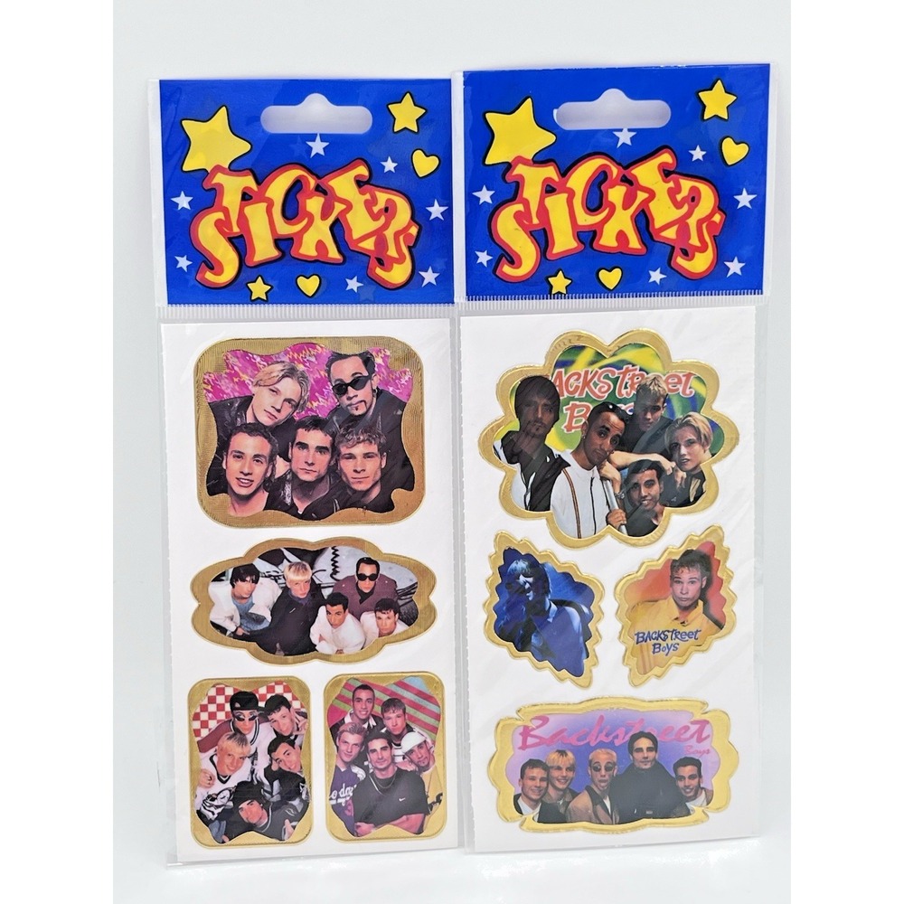 Vintage Backstreet Boys BSB Stickers Lot of 2 Packs 90s Boy Band Pop Music